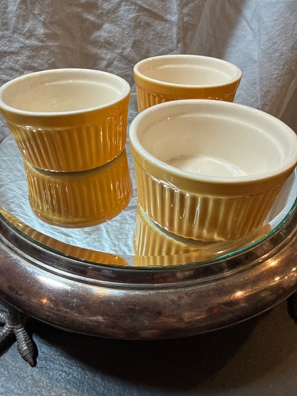 Vintage Color Cast Stoneware baking cups ramekins